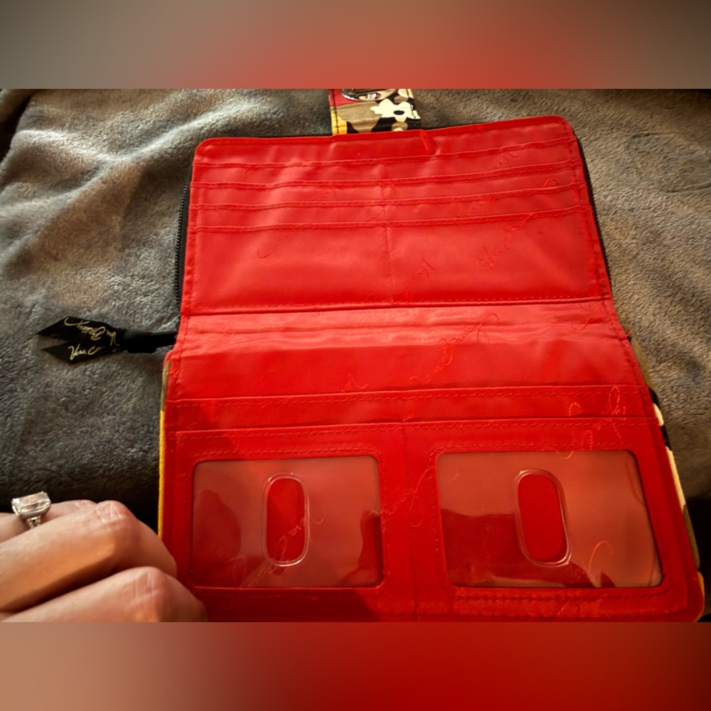 Vera Bradley Floral Wallet in Red, Yellow, and Black - Picture 3 of 6
